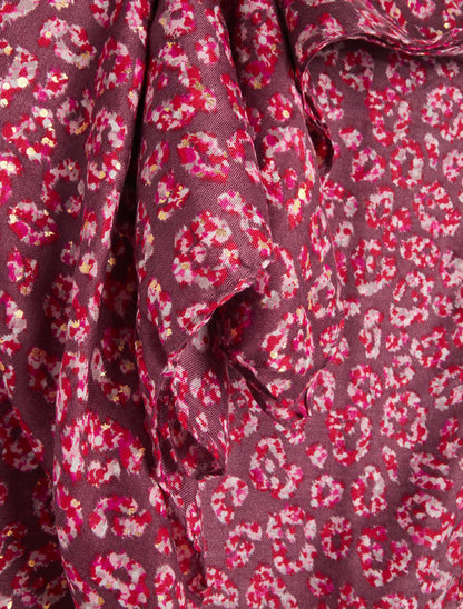 Foulard imprimé fleuri et irisé - Pourpre - 3