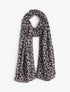 Foulard imprimé fleuri et irisé - Noir - 1