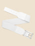 Ceinture python à boucle carrée - Blanc - 1