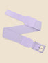 Ceinture python à boucle carrée - Lilas - 1