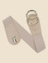 Ceinture croco à boucle ronde - Beige - 3