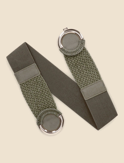 Ceinture macramé à double boucles - Kaki - 3