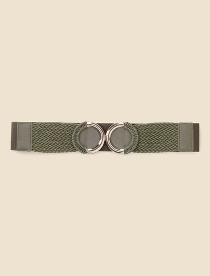Ceinture macramé à double boucles - Kaki - 2