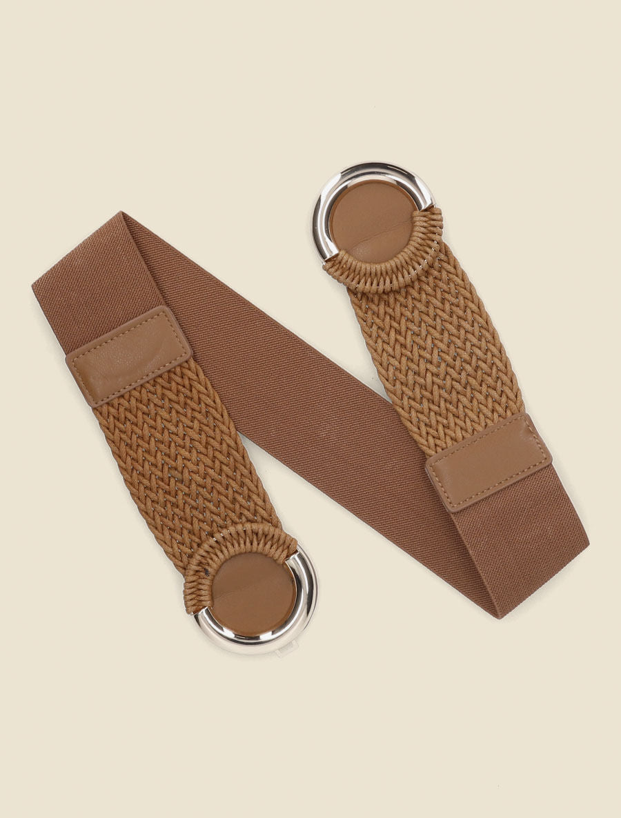 Ceinture macramé à double boucles - Camel - 3