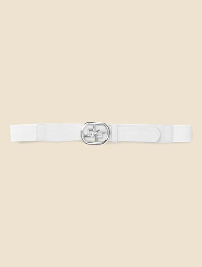 Ceinture élastiquée à boucle fantaisie - Blanc - 2