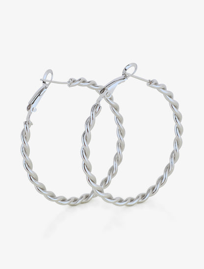 Créoles fines torsadées - Argent - 2