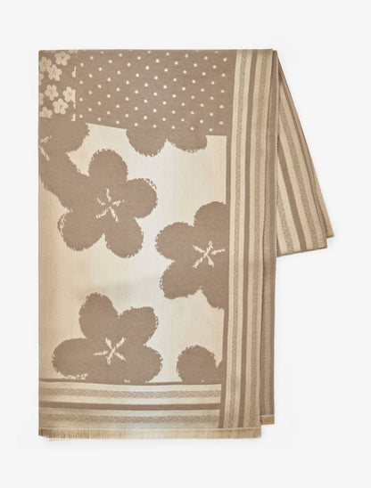 Foulard irisé à imprimé floral - Taupe - 2
