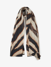 Foulard à imprimé vagues fondus - Marron - 1