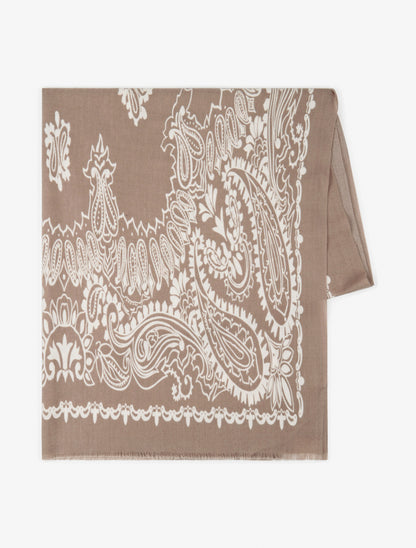 Foulard à imprimé cachemire - Taupe - 2