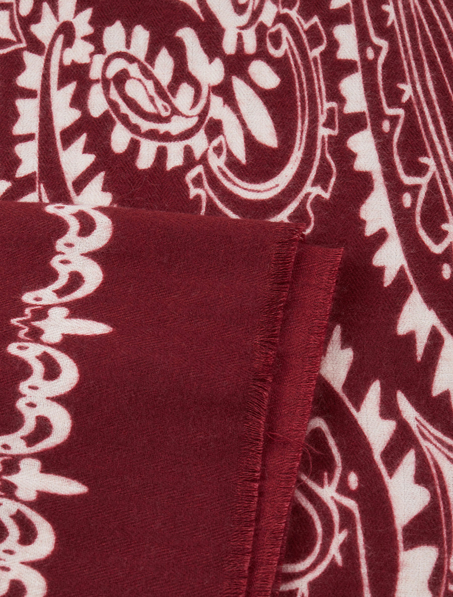 Foulard à imprimé cachemire - Bordeaux - 3