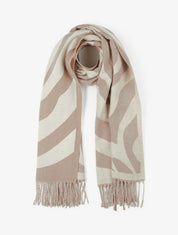 Echarpe à imprimé coeurs concentriques - Taupe - 1