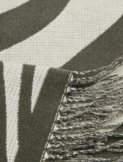 Echarpe à imprimé coeurs concentriques - Kaki - 3