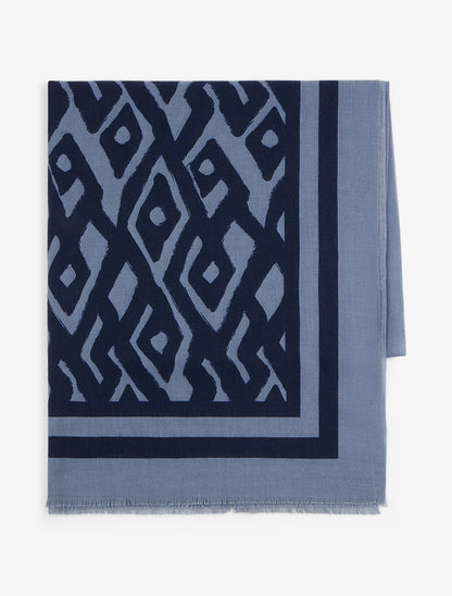 Foulard à motif graphique - Bleu - 2