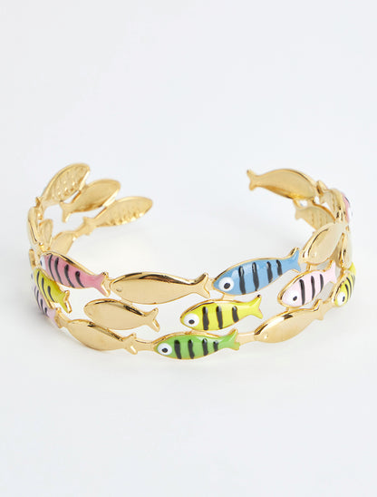 Jonc motif poissons - Or - 2