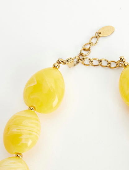 Collier à perles en résine - Jaune - 3
