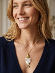 Sautoir à pendentif poisson - Beige - 1