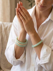 Ensemble de 4 joncs en résine colorée - Vert d&