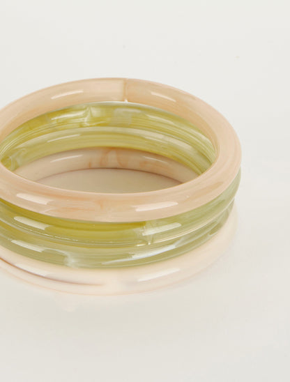 Ensemble de 4 joncs en résine colorée - Kaki - 3