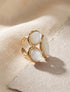 Bague ajustable à pierres en résine - Blanc - 1