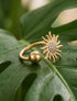 Bague ajustable motif soleil strassé - Or - 1