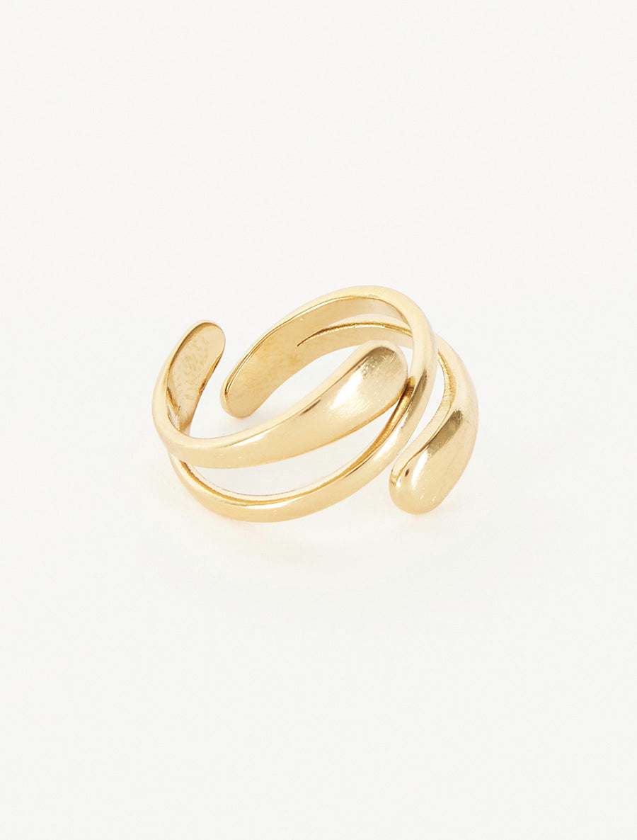 Bague ajustable effet croisé - Or - 2