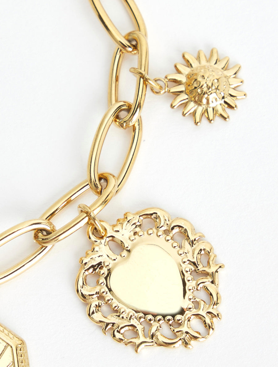 Bracelet chaîne à charms - Beige - 3