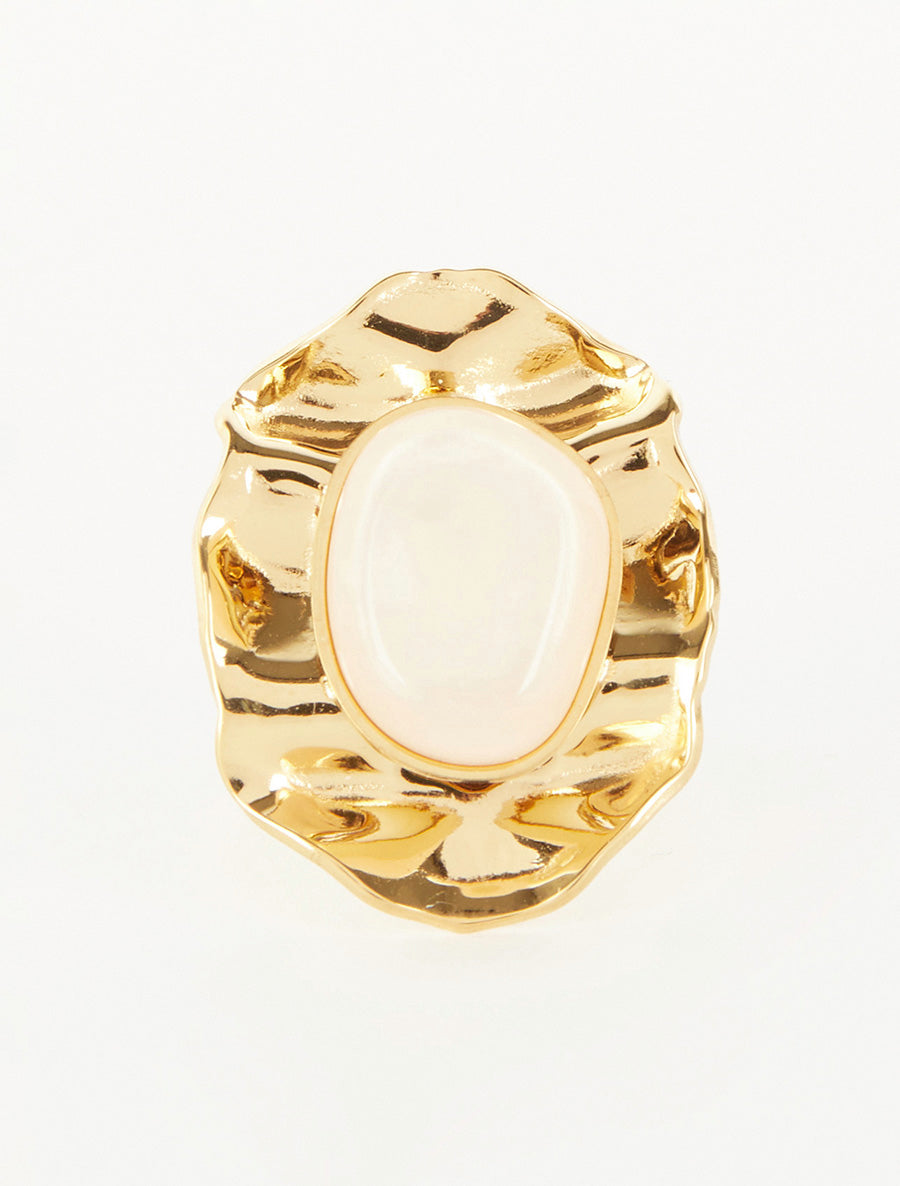 Bague martelée ornée d&