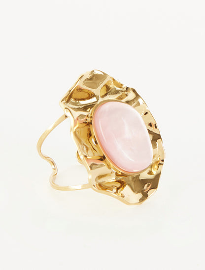 Bague martelée ornée d&