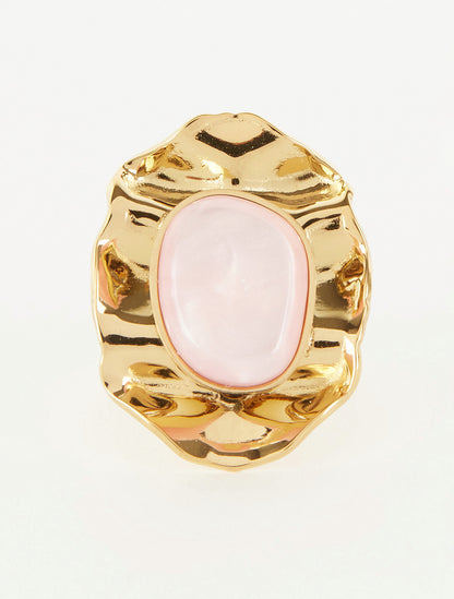 Bague martelée ornée d&