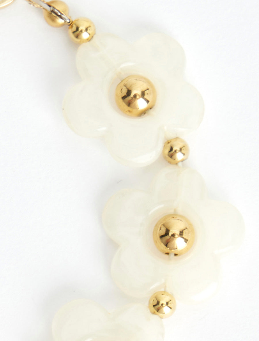 Bracelet motif fleurs en résine - Blanc - 3