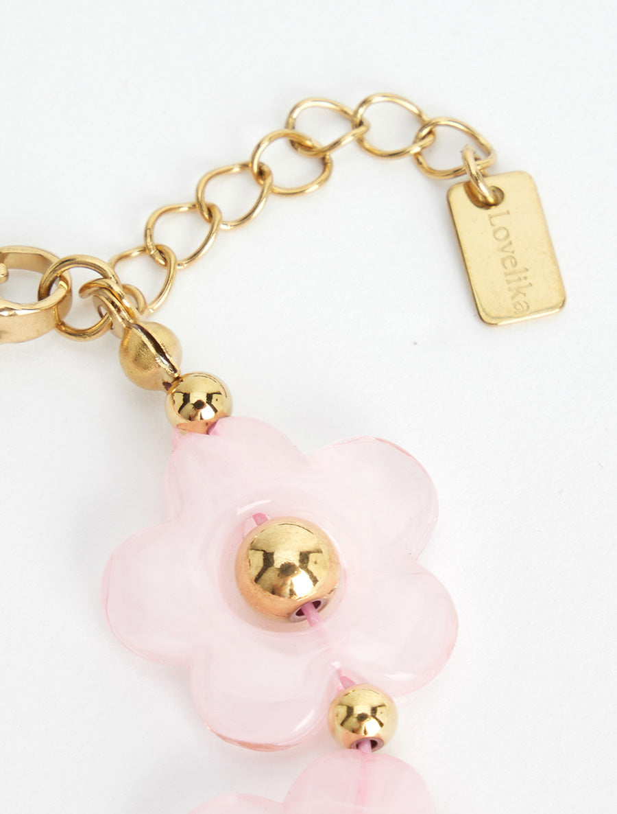 Bracelet motif fleurs en résine - Rose - 3