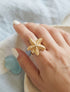 Bague étoile de mer à perles et strass - Or - 1