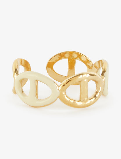 Bague ajustable style maillons marin - Or/jaune - 2