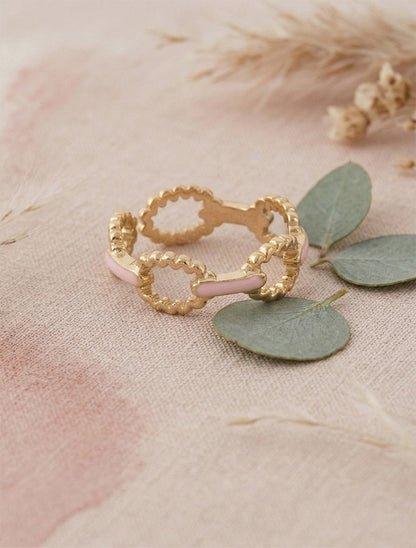 Bague style maillons marin torsadés - Or/rose - 1