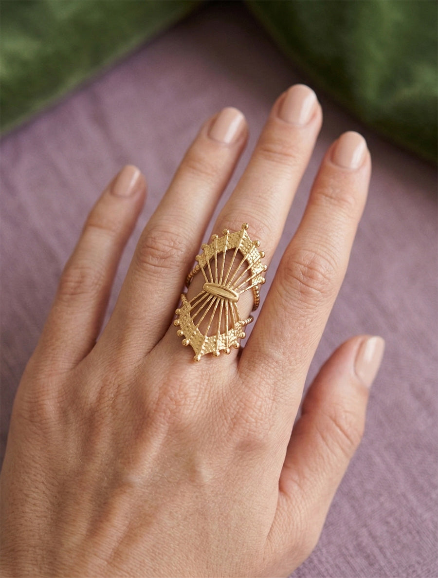 Bague style couronne - Or - 1