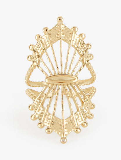 Bague style couronne - Or - 3
