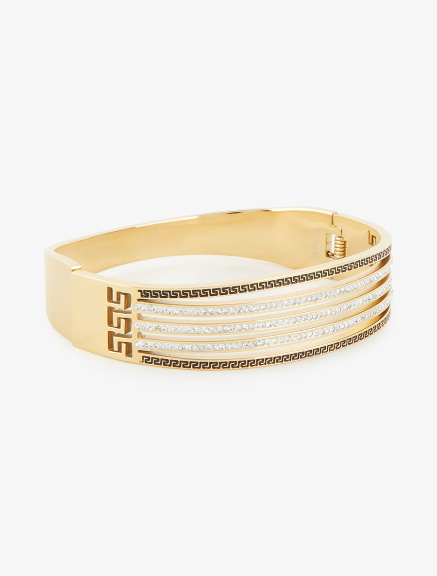 Jonc à strass et gravures - Or - 2