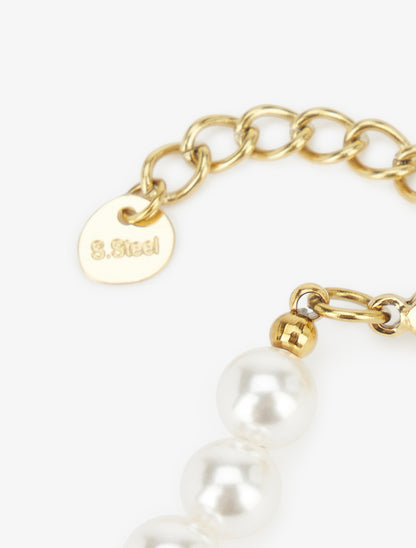 Bracelet en perles - Or/blanc - 3