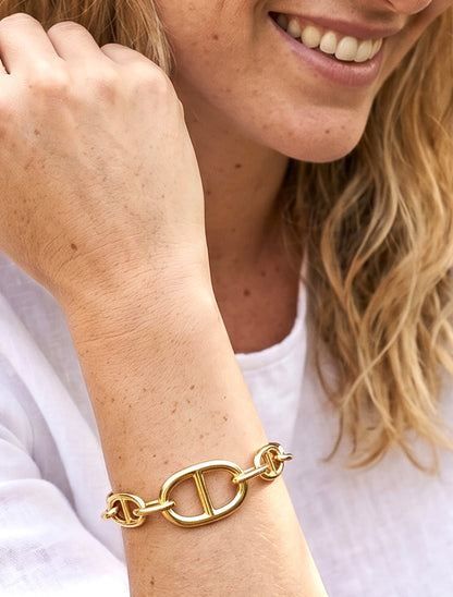 Bracelet en chaîne épaisse style marin - Or - 1