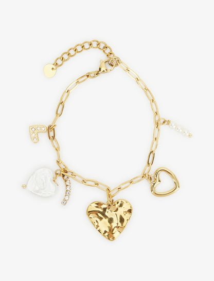 Bracelet à charms coeurs - Or - 2