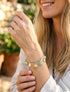 Bracelet corde à charms soleil et perles - Or/bleu - 1