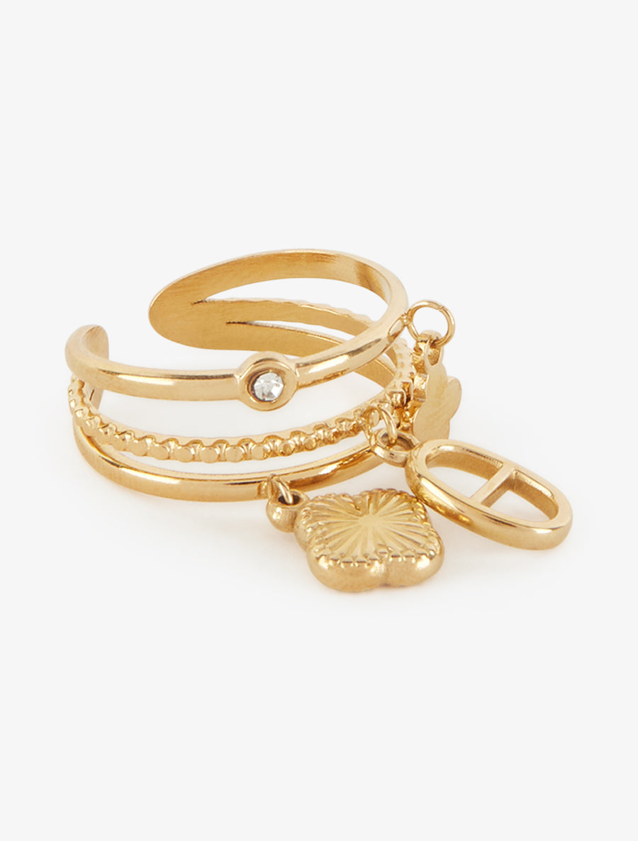 Bague à triple pendantes - Or - 2