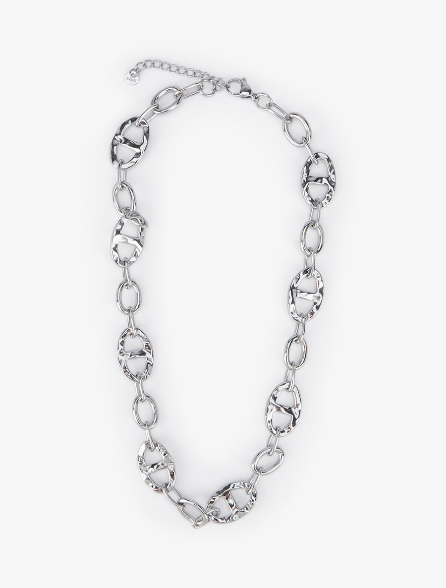 Collier martelé à maillons marins - Argent - 2