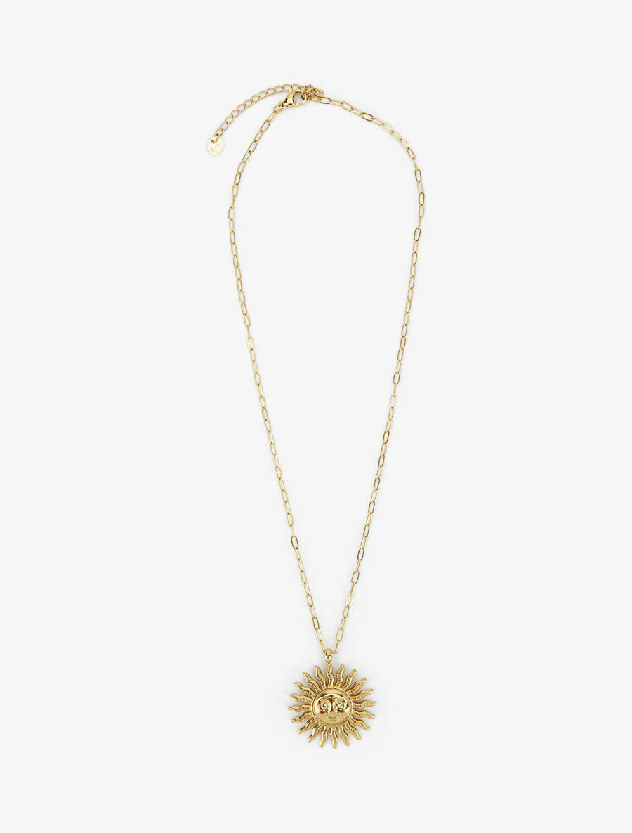 Collier à pendentif soleil - Or - 2
