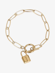 Gourmette à détail cadenas - Or - 3
