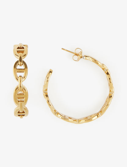 Créoles style maille marin - Or - 2