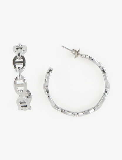 Créoles style maille marin - Argent - 2