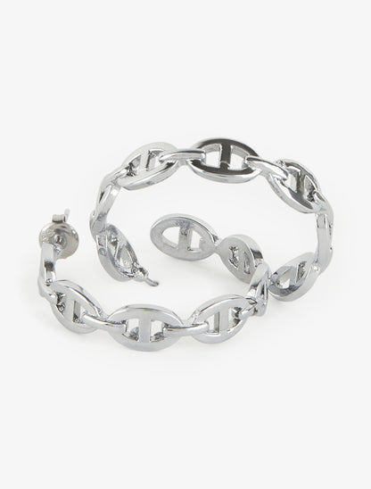 Créoles style maille marin - Argent - 3