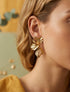 Boucles pendantes motif végétal - Or - 1
