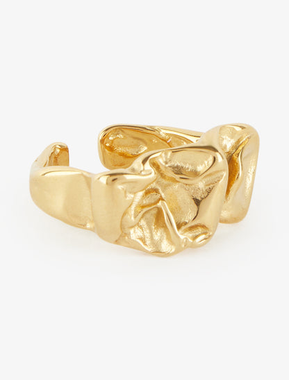 Bague ouverte effet froissé - Or - 2